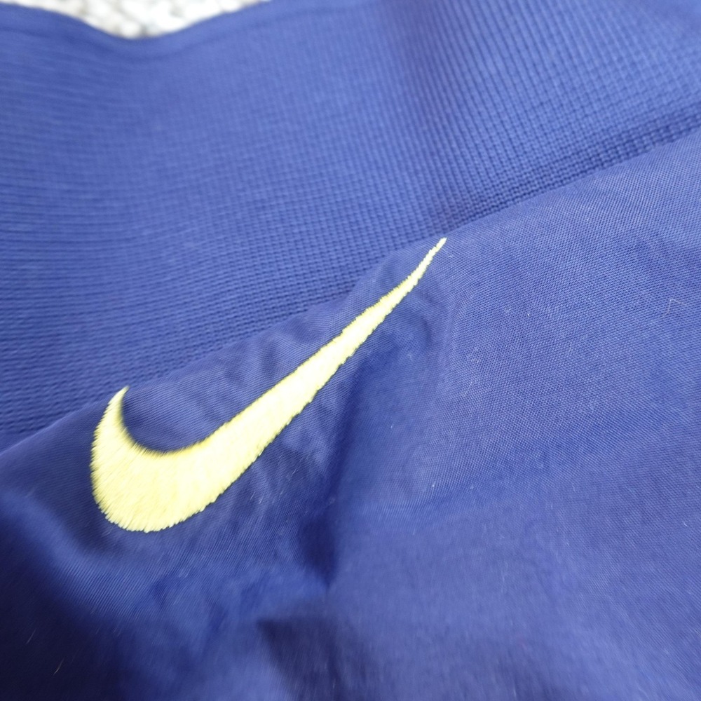 VTG Michigan Wolverines Jacket Mens L Blue NCAA Football Nike Pullover 1/4 Zip - Picture 8 of 14